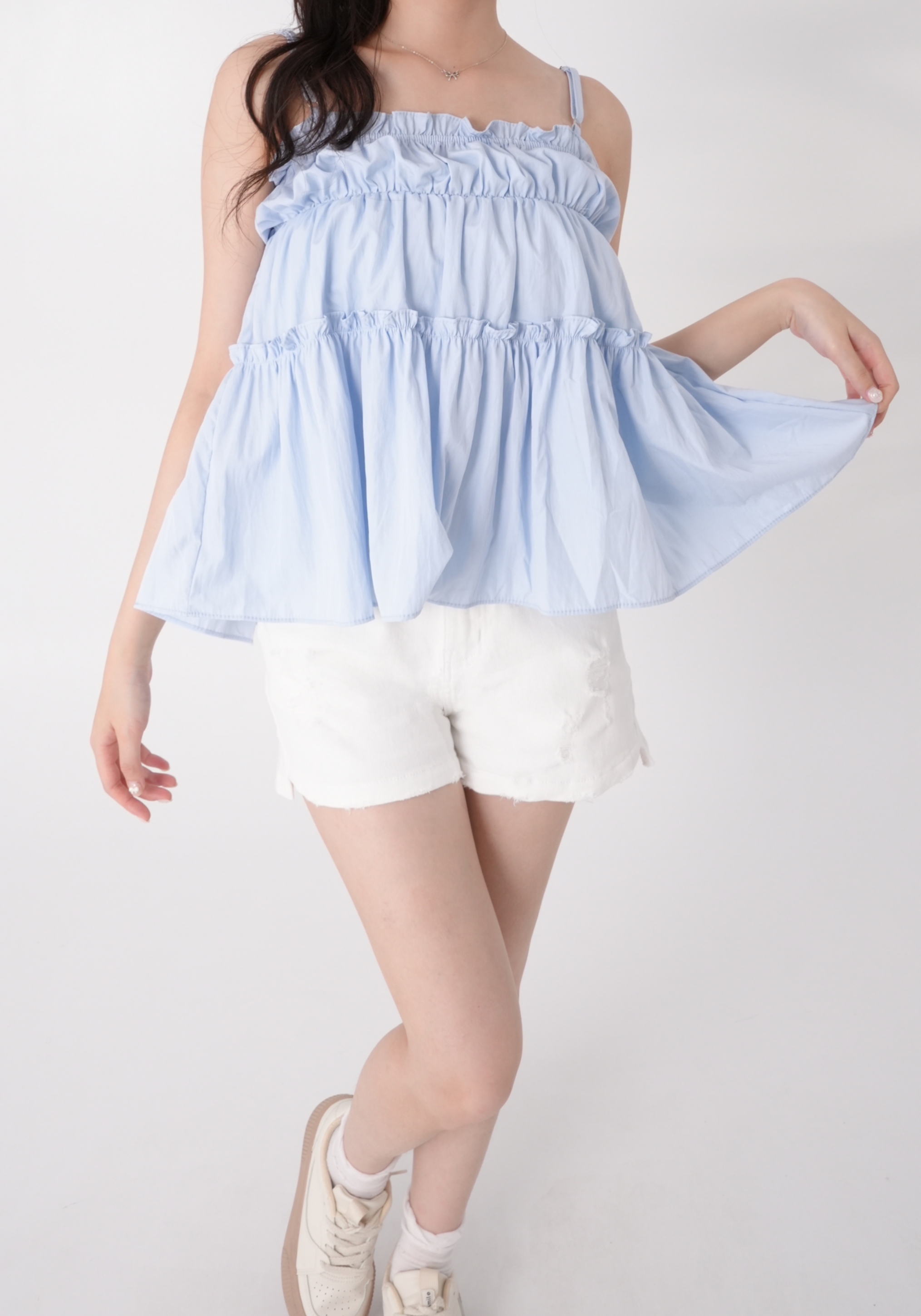 法朵Fado shop｜ 捲裙邊可調吊帶衫 1703013