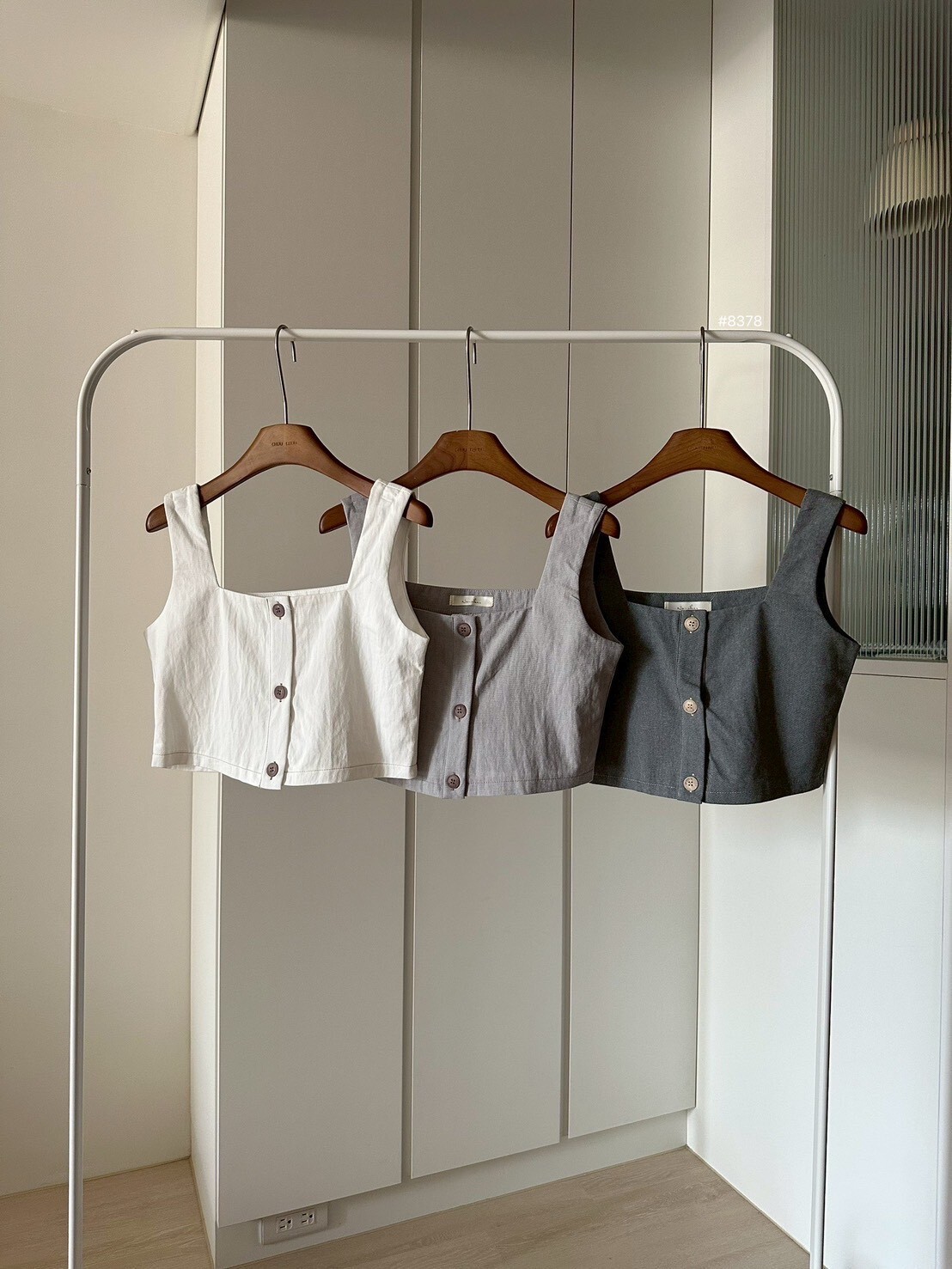 寬肩棉麻背心 8378