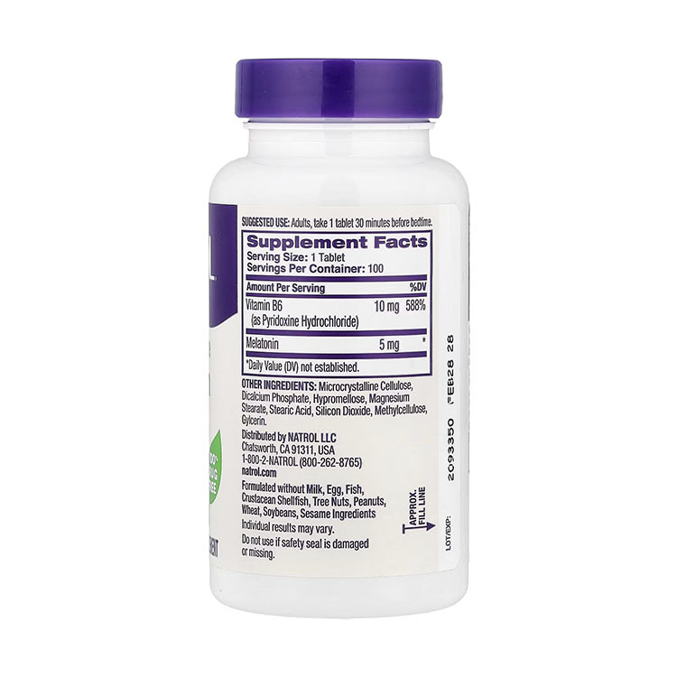 Natrol, Melatonin, Time Release, 5 mg, 100 Tablets