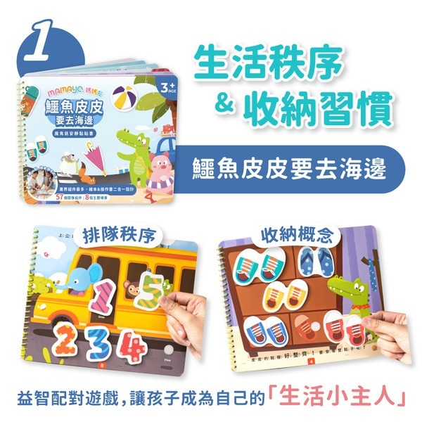 【mamayo】魔鬼氈安靜黏貼書-鱷魚皮皮要去海邊