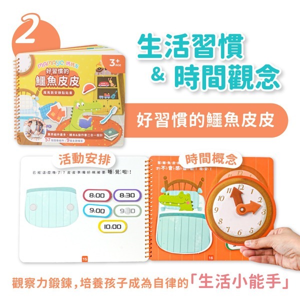 【mamayo】魔鬼氈安靜黏貼書--好習慣的鱷魚皮皮