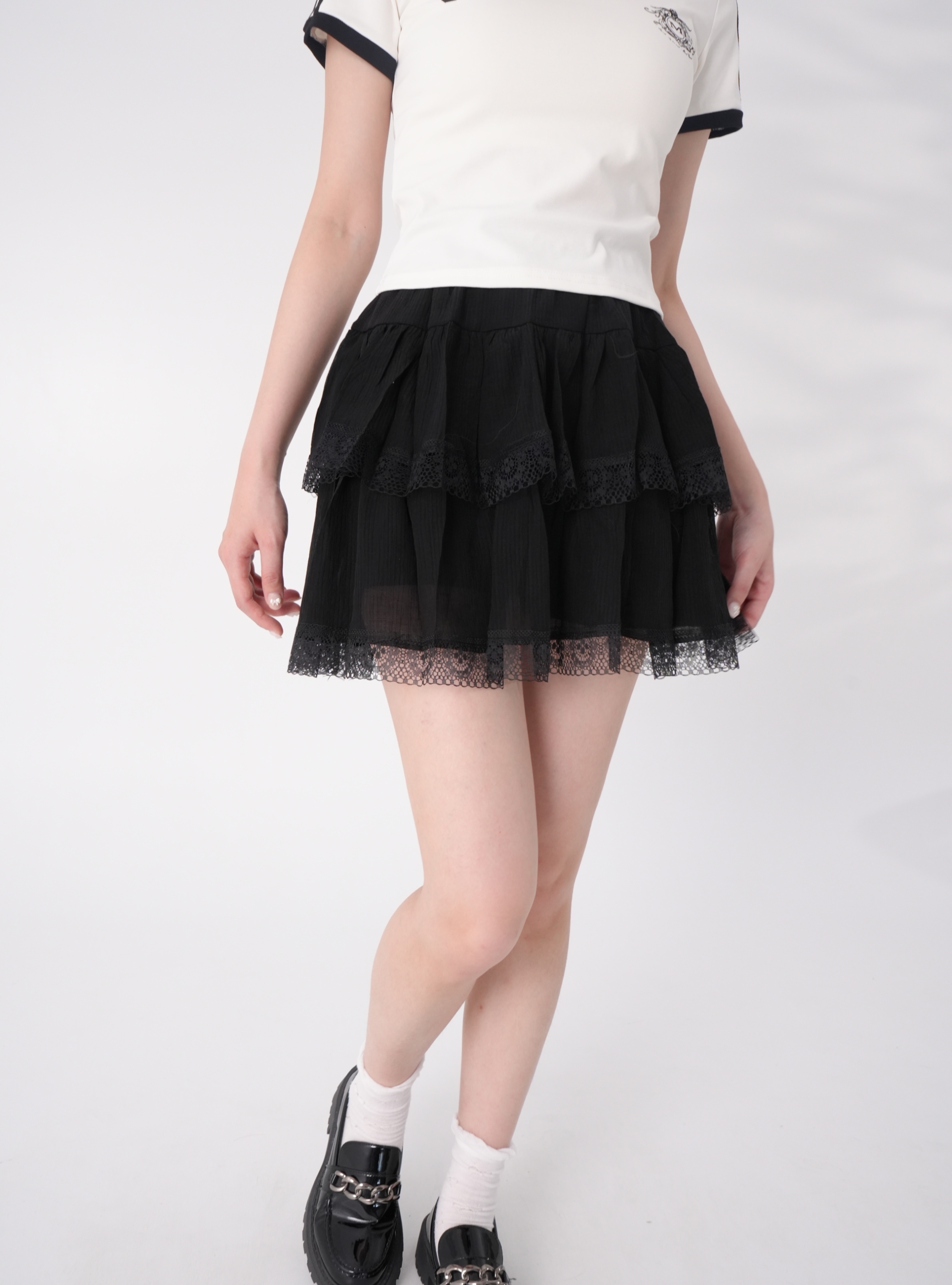 法朵Fado shop｜蕾絲花邊蛋糕裙 470B002 黑