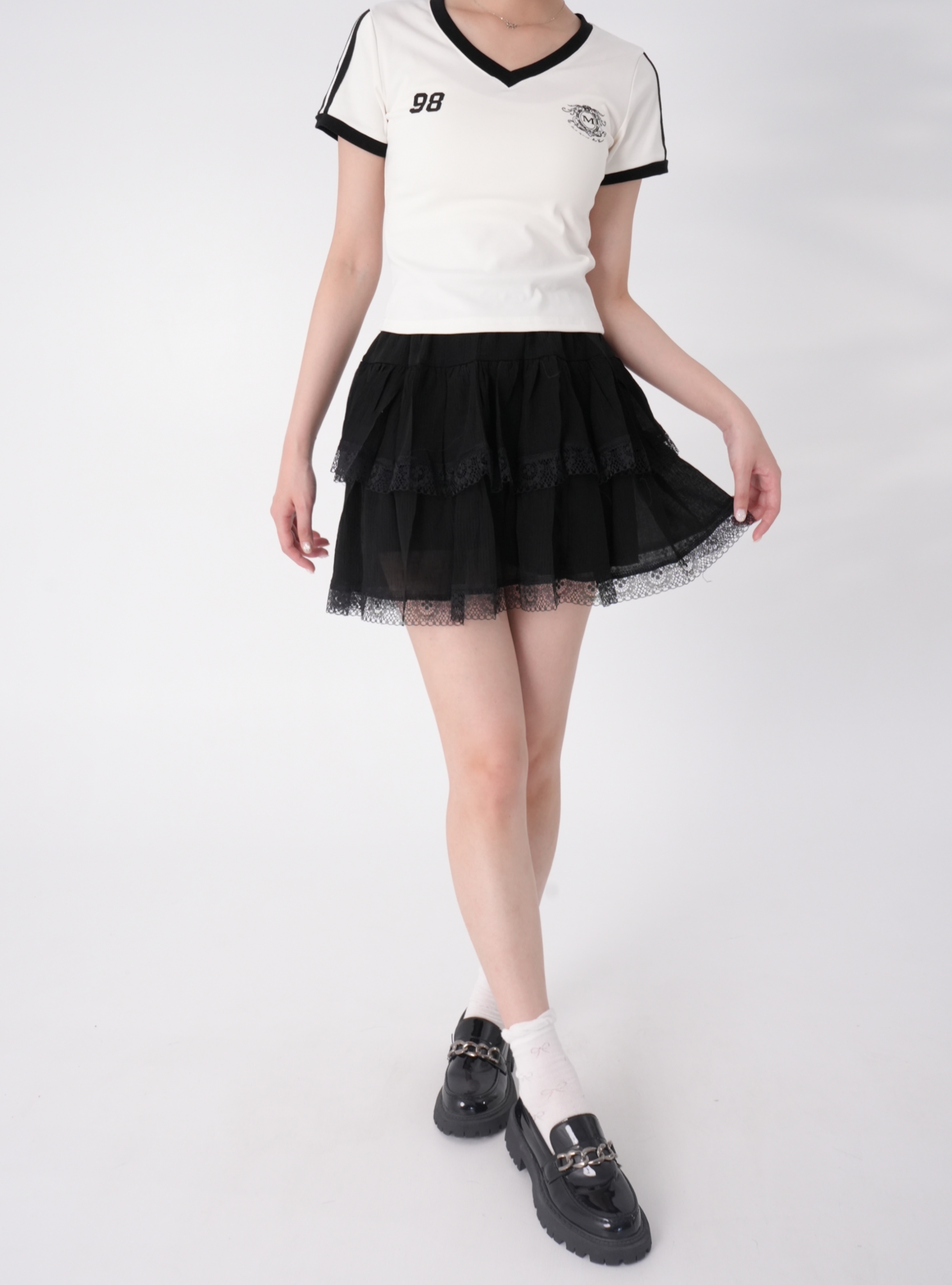 法朵Fado shop｜蕾絲花邊蛋糕裙 470B002 黑