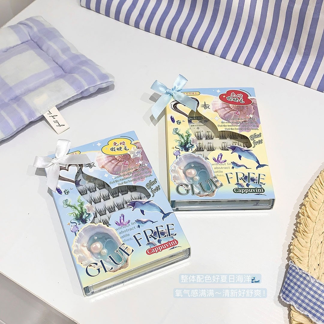 Cappuvini Mermaid Pearl Glue-Free False EyeLashes