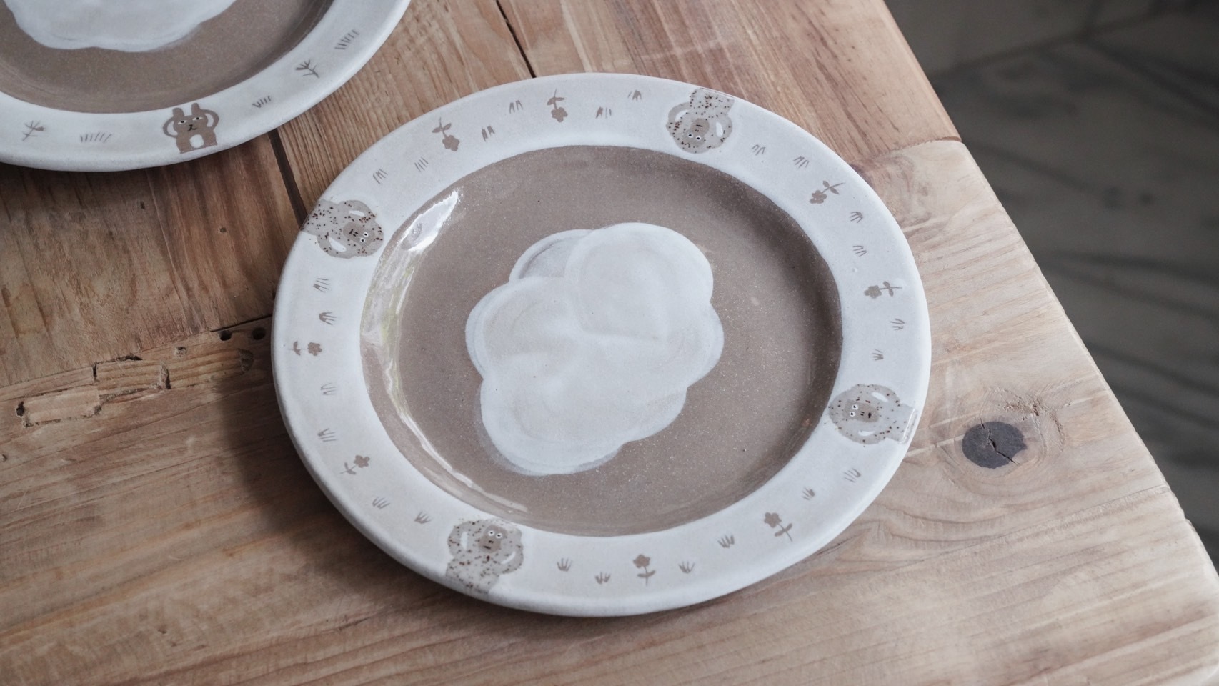 小宅作 miniroof｜雲朵動物大圓盤 | 獼猴  野兔與熊