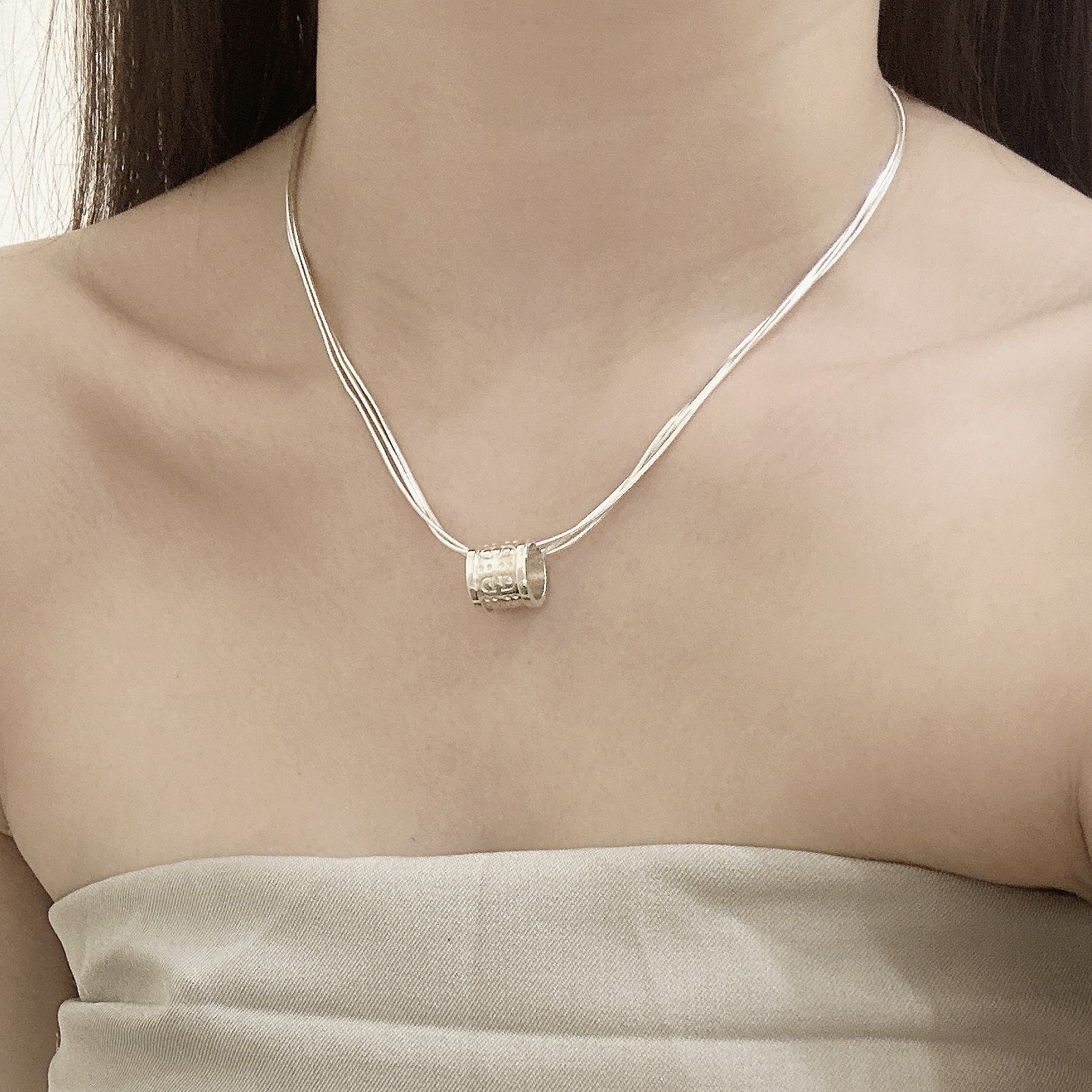 D31三線個性圓環頸鏈