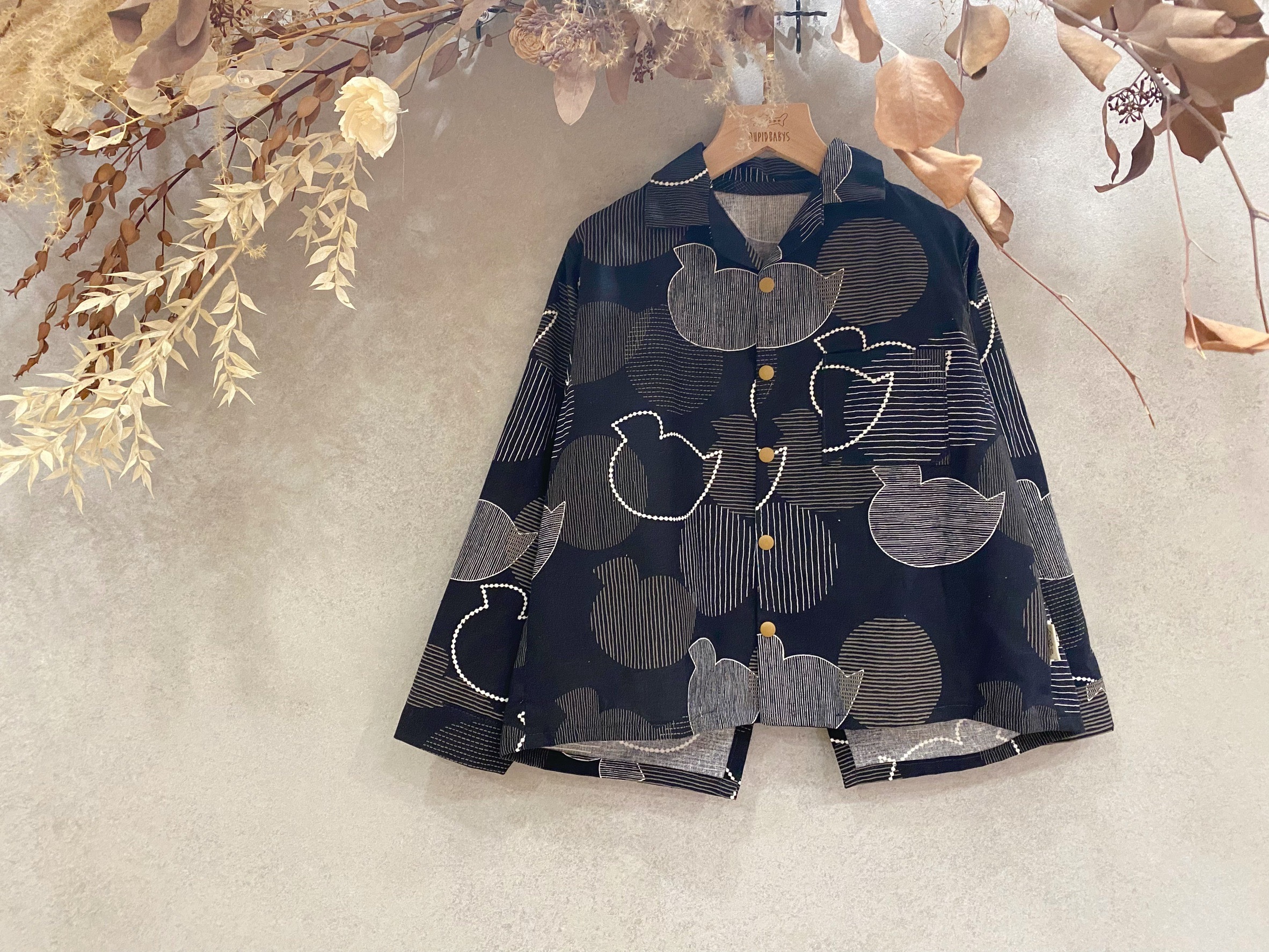 黑線條鴨鴨 歐爸外套 (140)