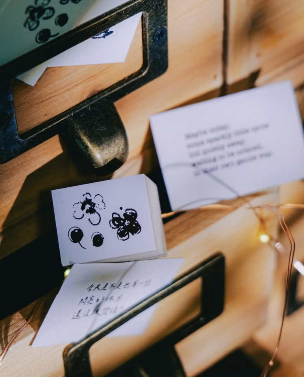 喵大 Meow illustration | 星空與貓 - 花朵豆豆 壓縮木印章