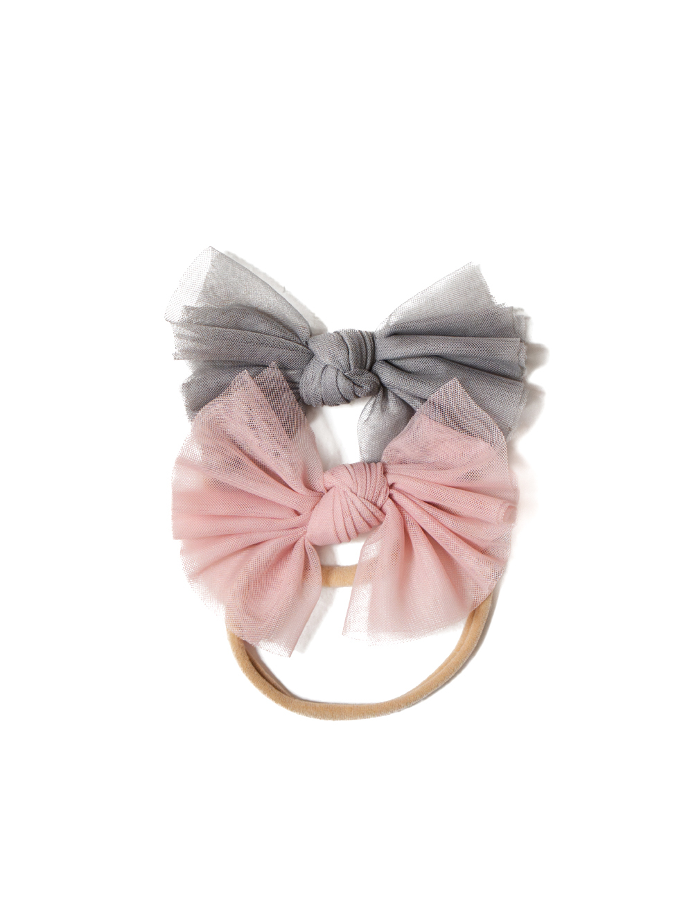 髮飾髮帶兩用兩件組 《芭蕾圓舞曲》氣質嫩粉X質感銀灰