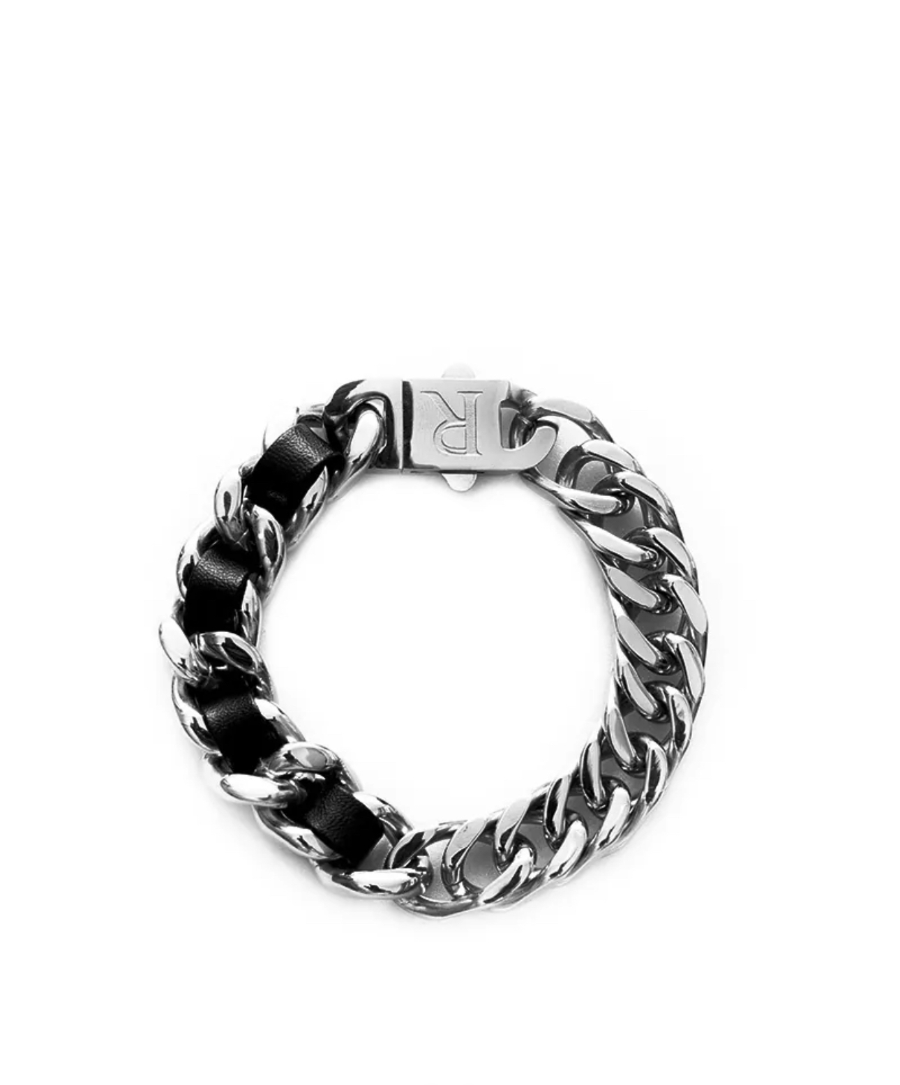 DEIFIED X RECOVERY 編織寬扁手鍊 (亮銀)