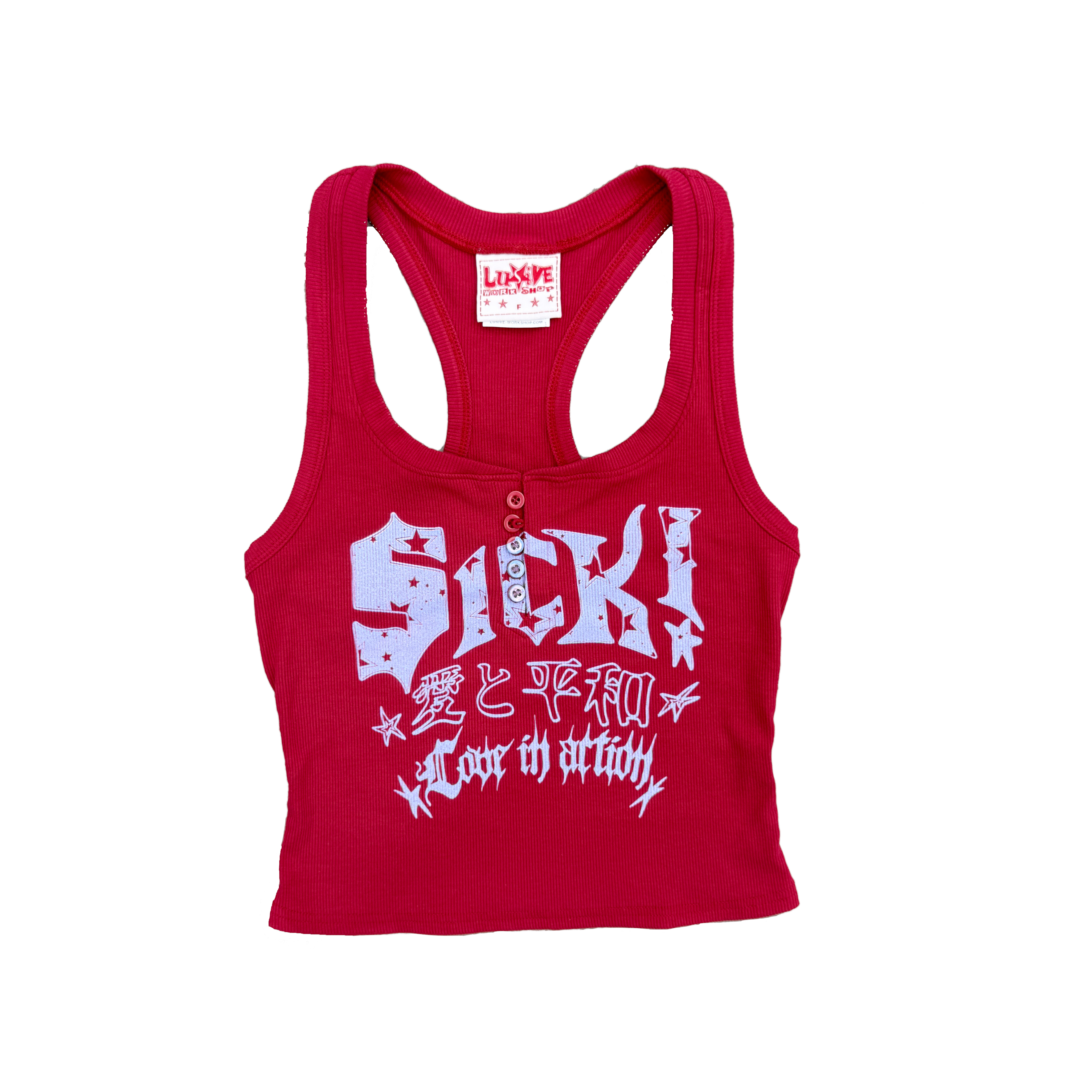 LUVSIVE WORKSHOP Saved by life swing collar tank - Red