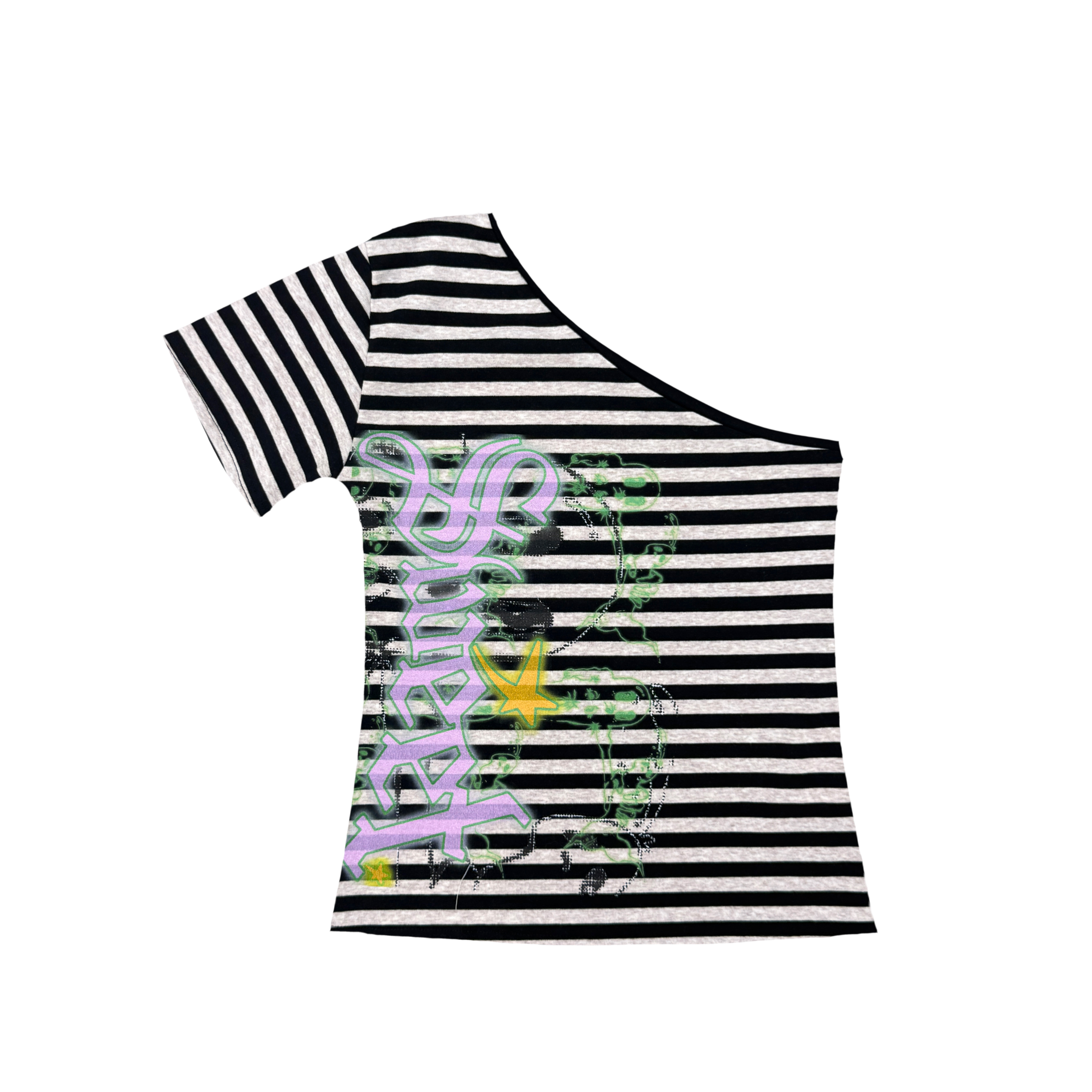 LUVSIVE WORKSHOP Sweet Stripe Open shoulder Top