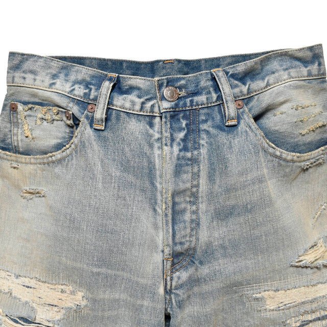 MINEDENIM W.STRAIGHT 5 POCKET USS DAMAGED JEANS - PRE ORDER ITEM (預訂中)