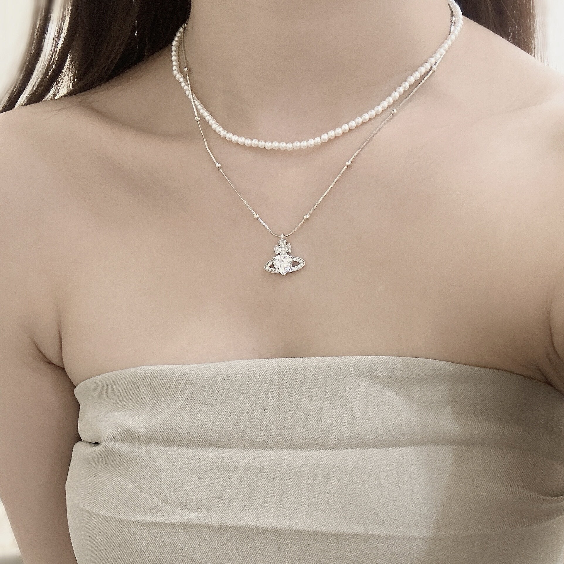 D36星球珍珠雙層頸鏈