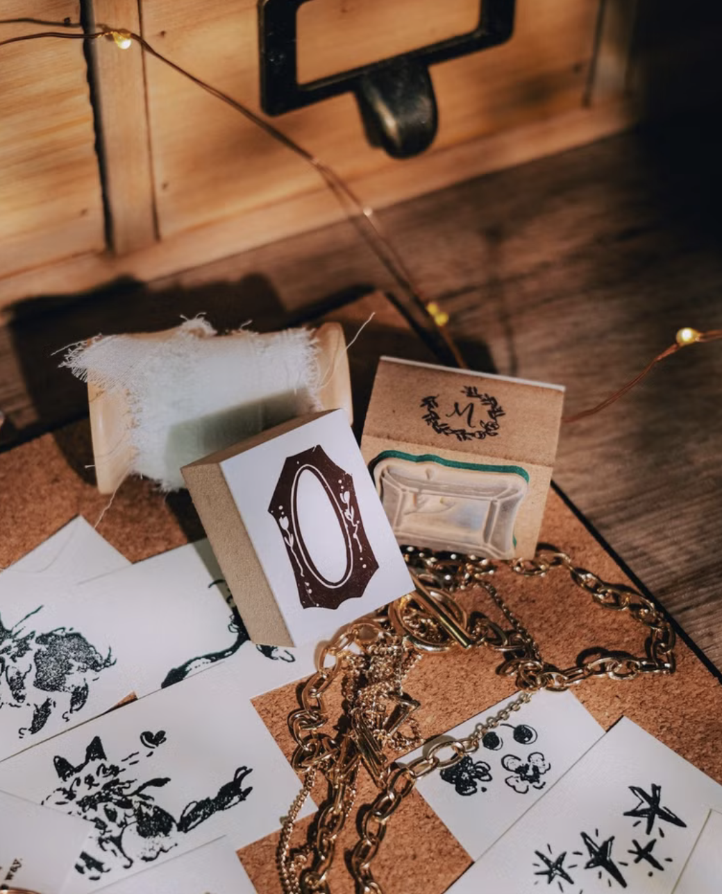 喵大 Meow illustration | 收藏家M先生 - 雙子鬱金香 壓縮木印章