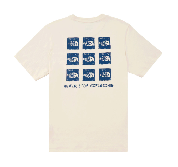 The North Face 北面 米白色 男女同款 LOGO短袖T恤 Novelty Box Tee | 經典戶外潮流款 U REG SS  Jun25