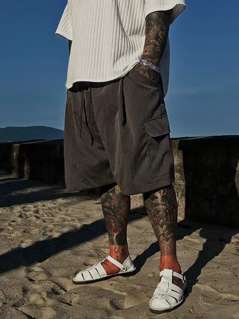 淨色工裝短褲 P2884