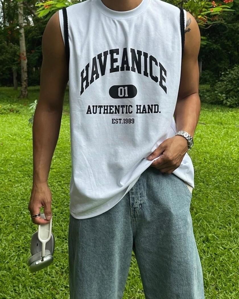 英文字背心 V1066