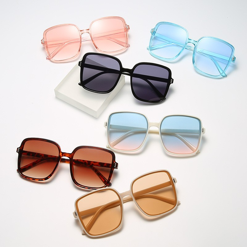 Studded Gradient Square Sunglasses with Soft Leather Pouch