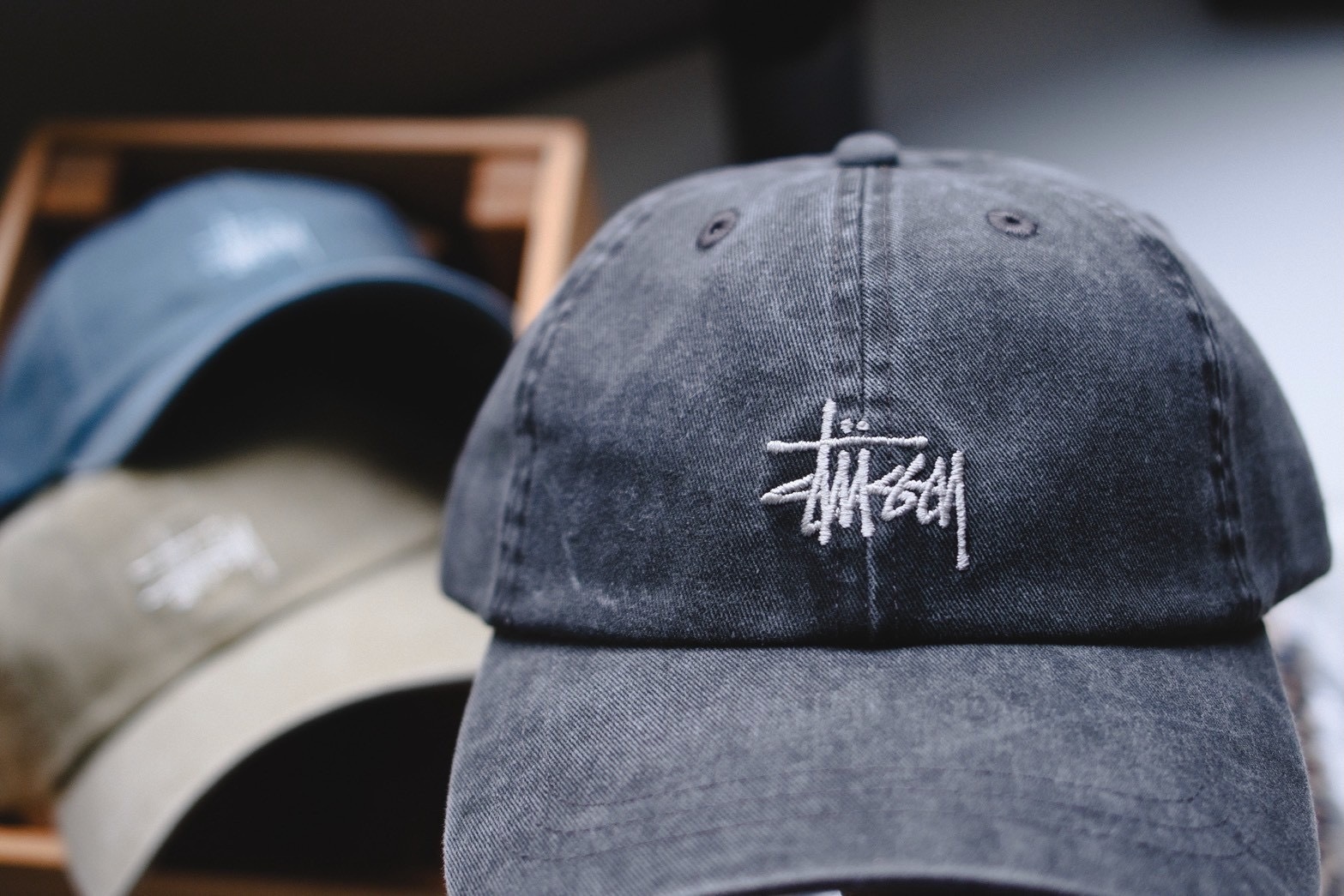 Stüssy 刺繡logo 水洗老帽 BASIC CAP
