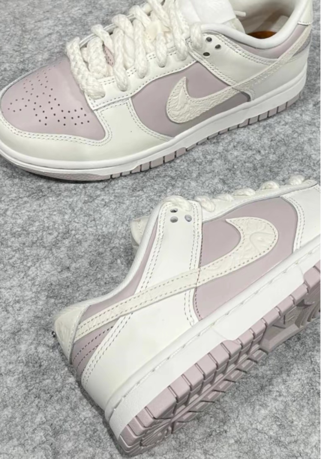 Nike Dunk Low 女款 灰/米色 低幫板鞋 時尚百搭 舒適防滑 薄底休閒鞋 Jun25