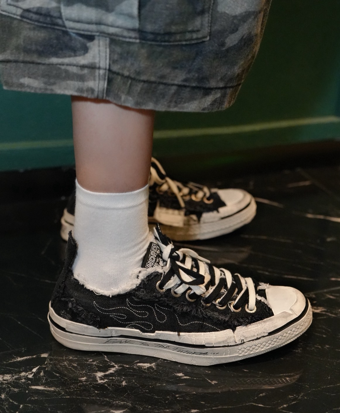 xVESSEL x 回到未來 x NDPD 三方聯名 黑色 男女同款 潮流低幫板鞋 防滑防水 百搭休閒鞋 Jun25