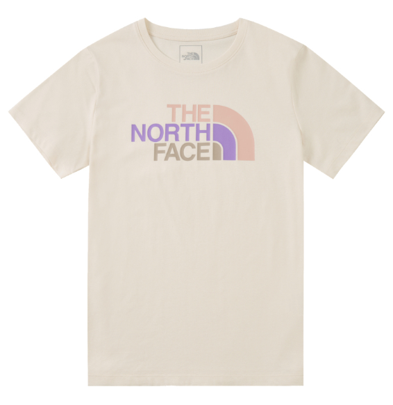 The North Face 北面 女款 米白色 三色LOGO印花短袖T恤 | 經典戶外潮T 百搭純棉 Graphic Tee  JUN25