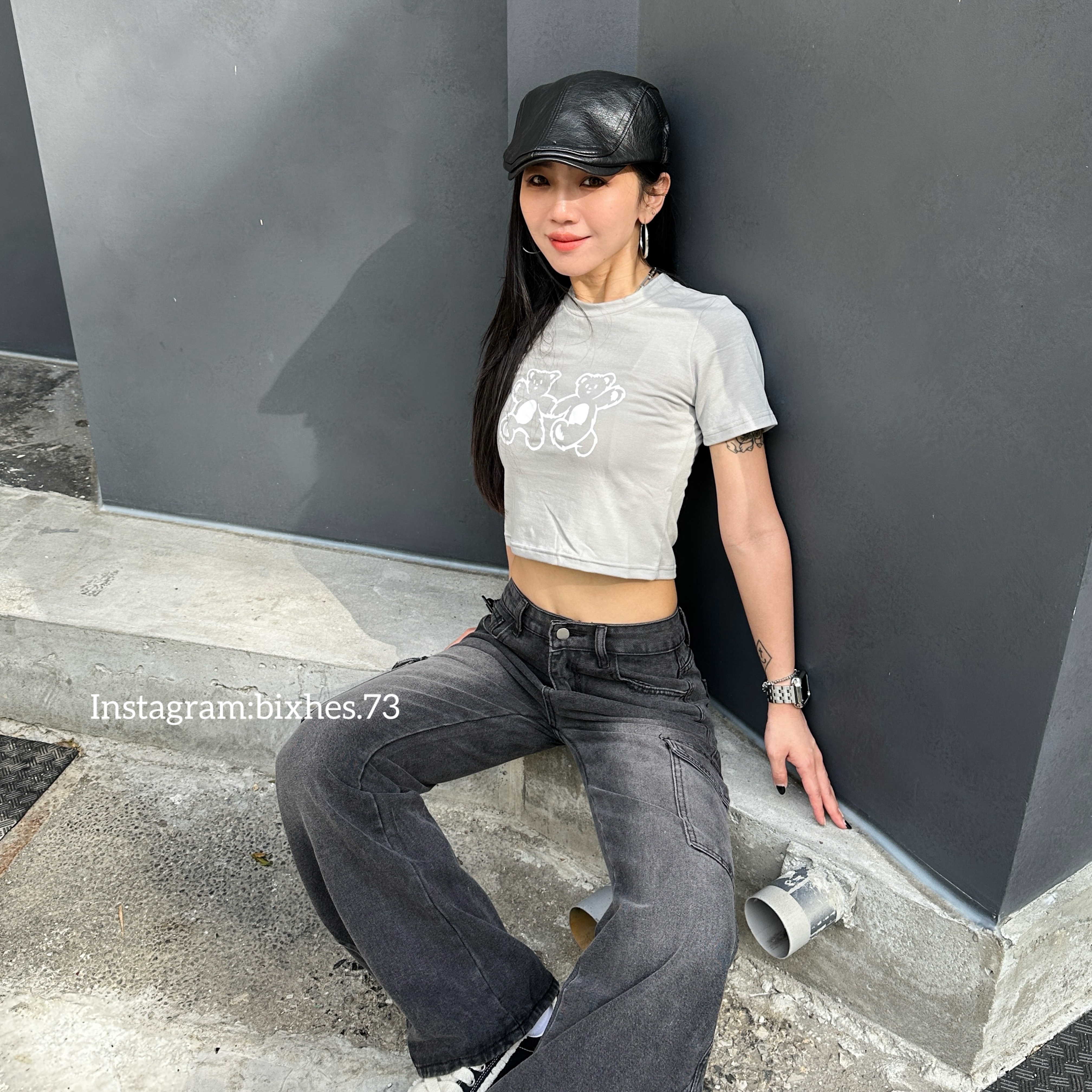 熊熊短版短T(A00111)