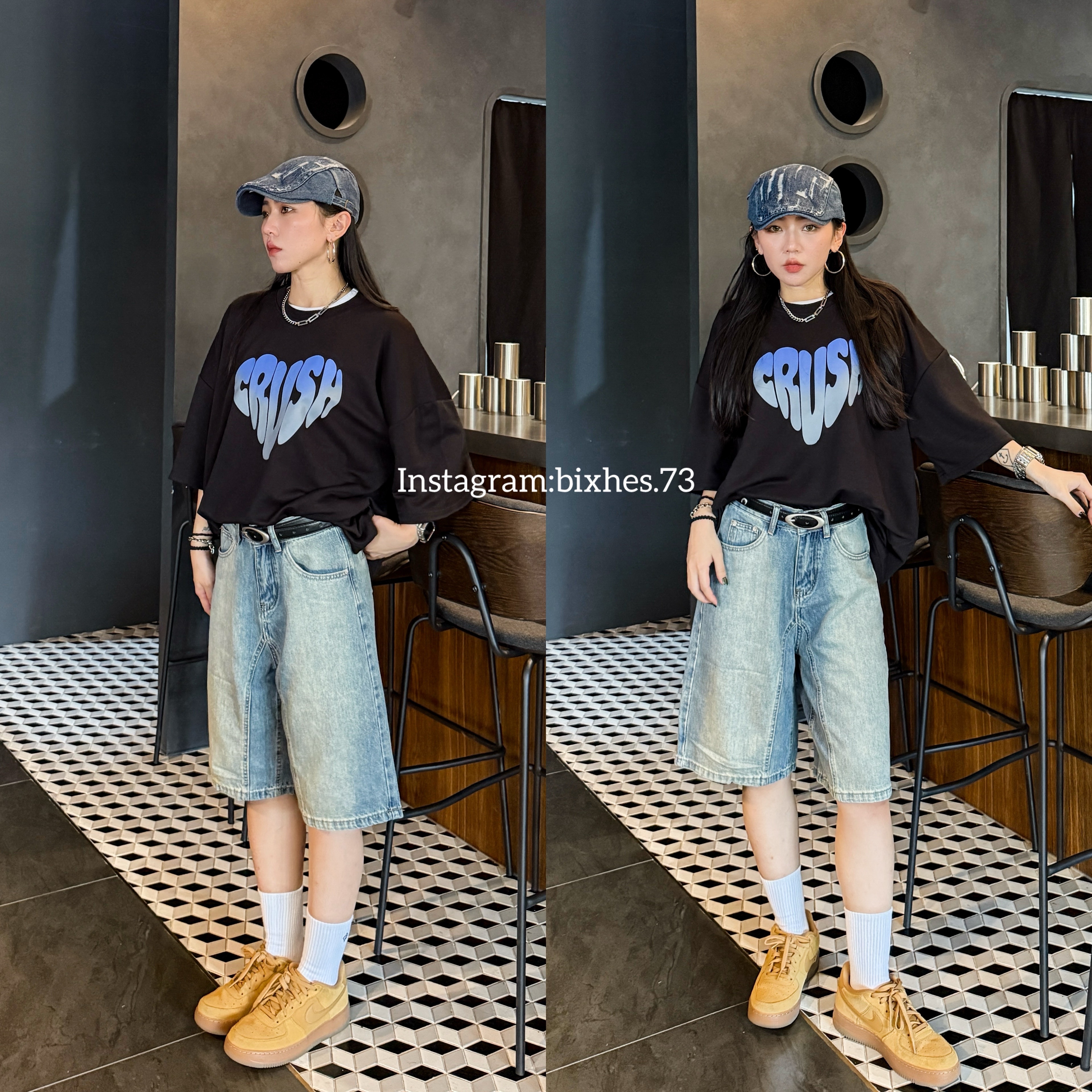 CRUSH漸層愛心短T(A00017)