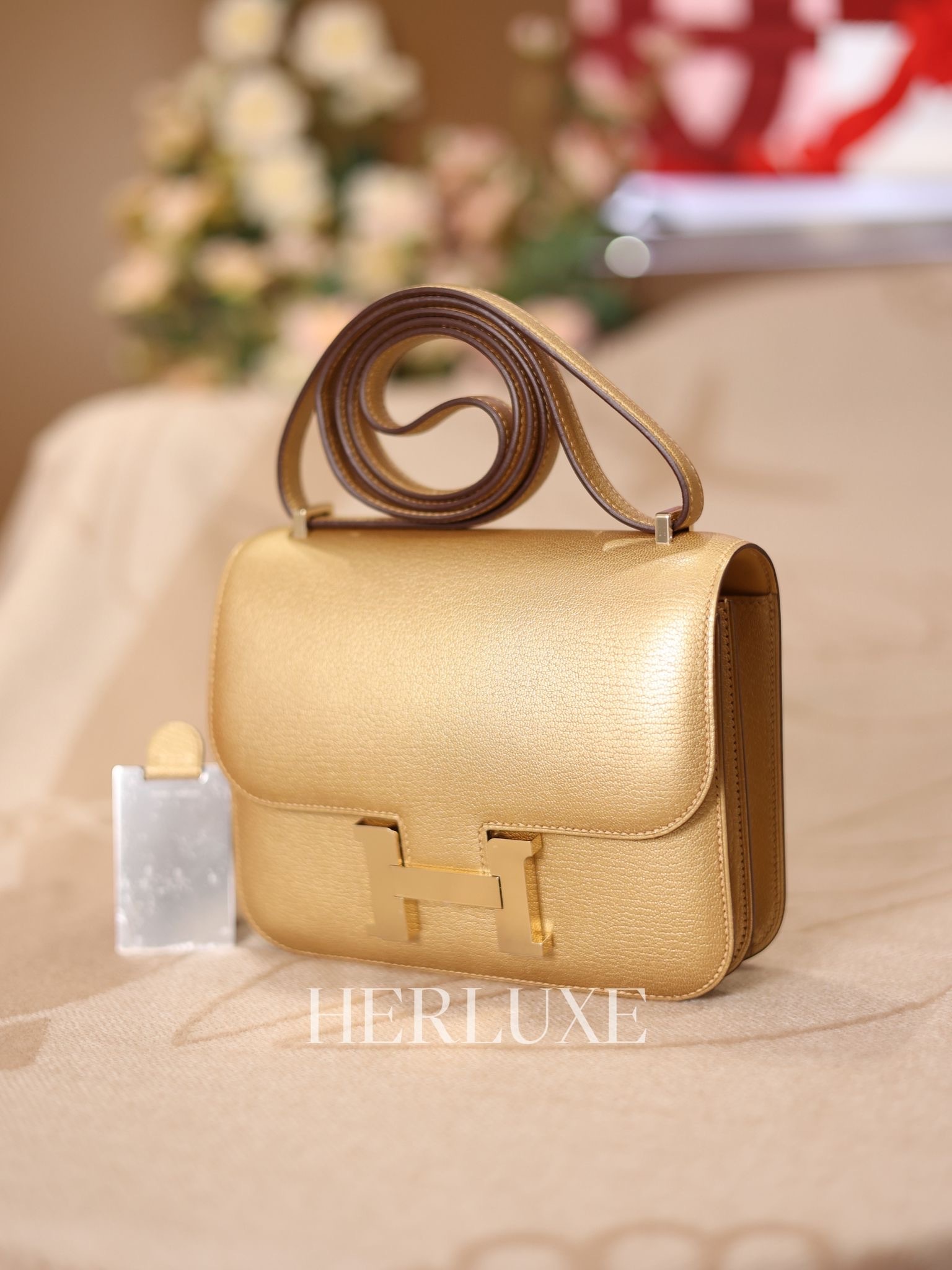 Constance mini mirror Y9 dore cp chevre W