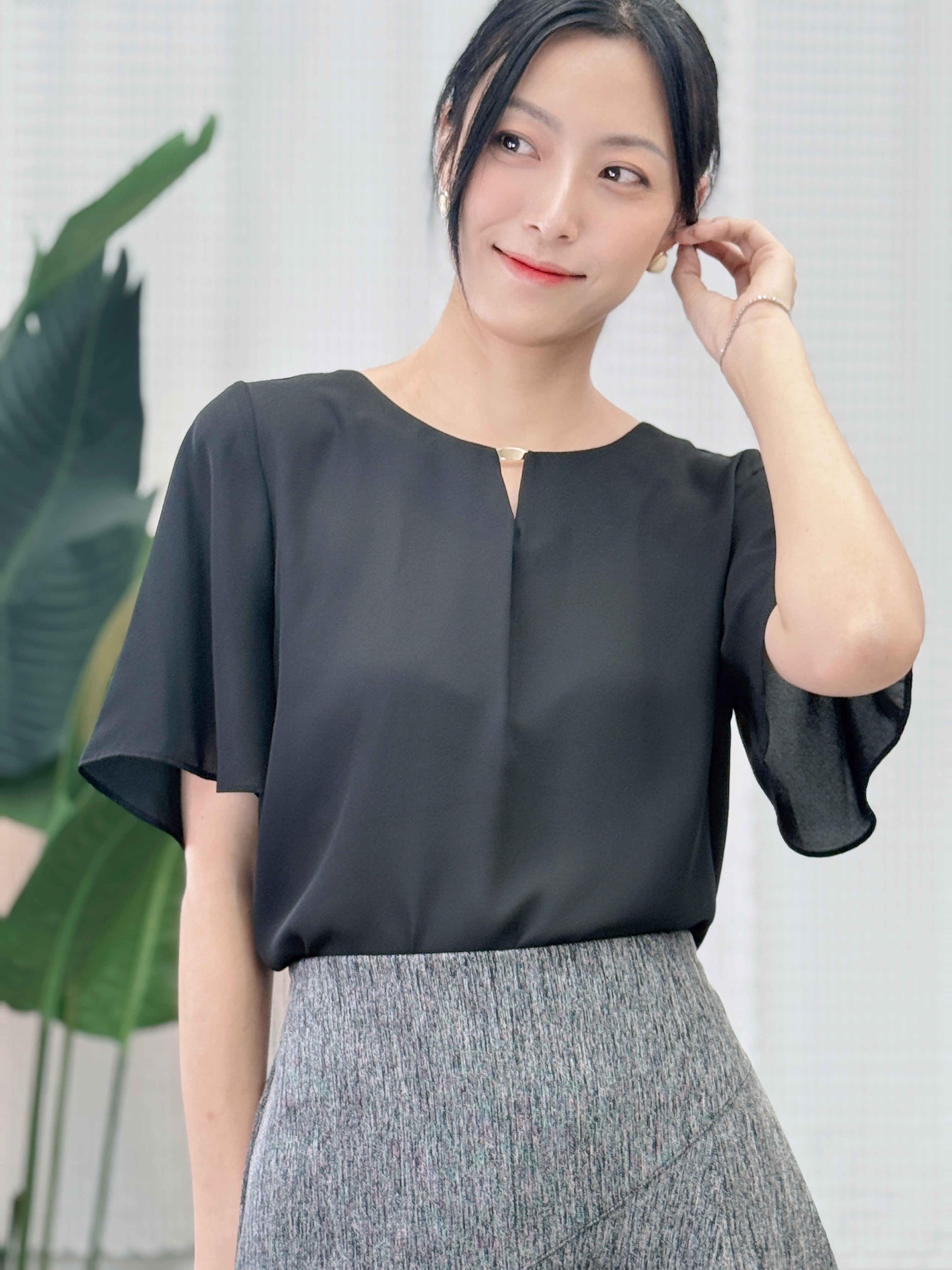 TOP#7321🤍輕金屬雪紡上衣