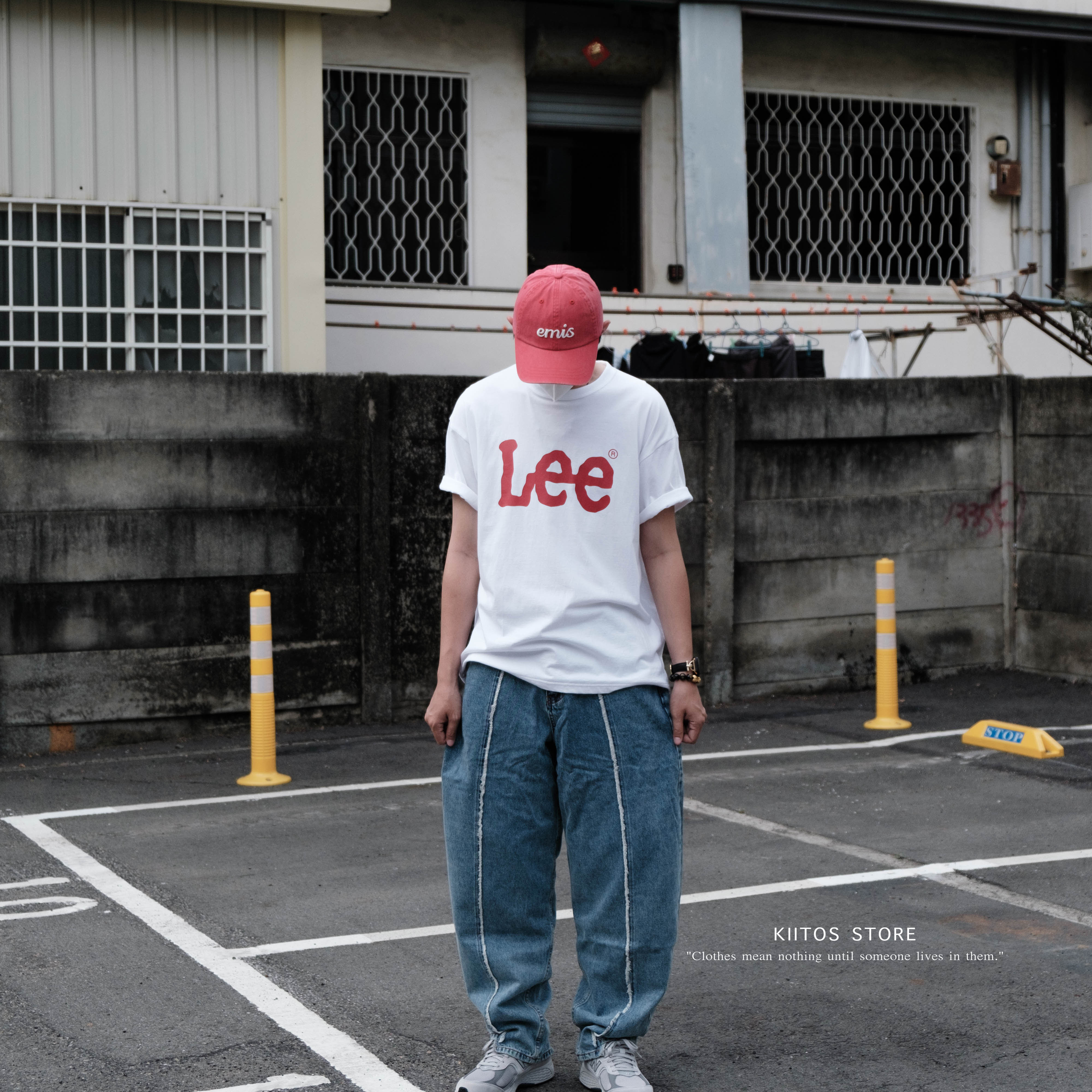 Tailor collection 不規則 水洗 毛邊 錐形牛仔褲 牛仔褲 長褲 彎刀褲 寬鬆 2321