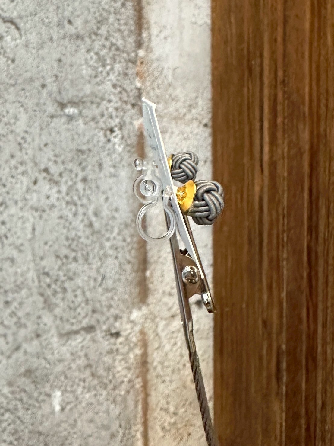 [TUMUGI] 水引繩球耳環 | 鉛色 | 耳夾 | NO.73