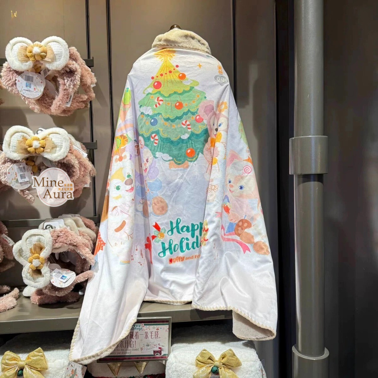 (限時特價) 2024 冬日 達菲 Duffy 與好友們 毛毯 毯子 + 禮物盒 造型收納盒 -上海迪士尼樂園