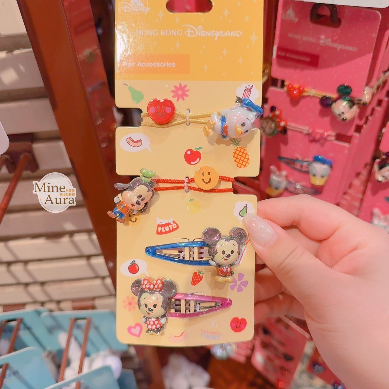 米奇 Mickey 好友集合 Q版造型 髮夾 髮束 髮飾 4入組 -香港迪士尼樂園