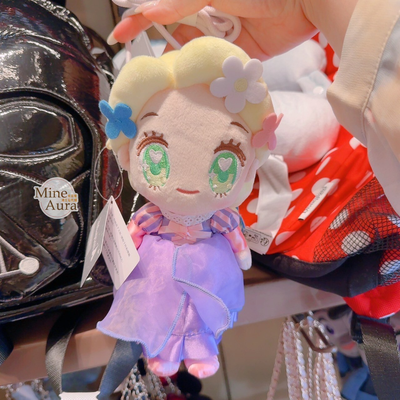 長髮公主 樂佩 Rapunzel 愛心眼睛 絨毛 娃娃 造型 斜背 小包 魔髮奇緣 Tanglede -香港迪士尼樂園