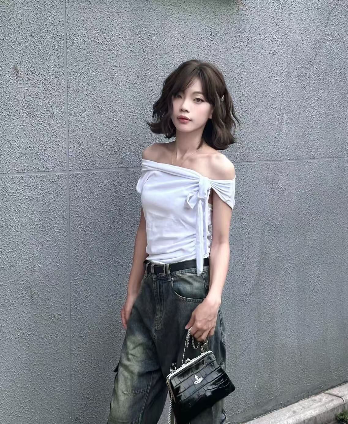 VW13-星球Logo鰐魚壓紋 小牛皮 餃子包單肩斜挎手提包錢包 數量：5-T