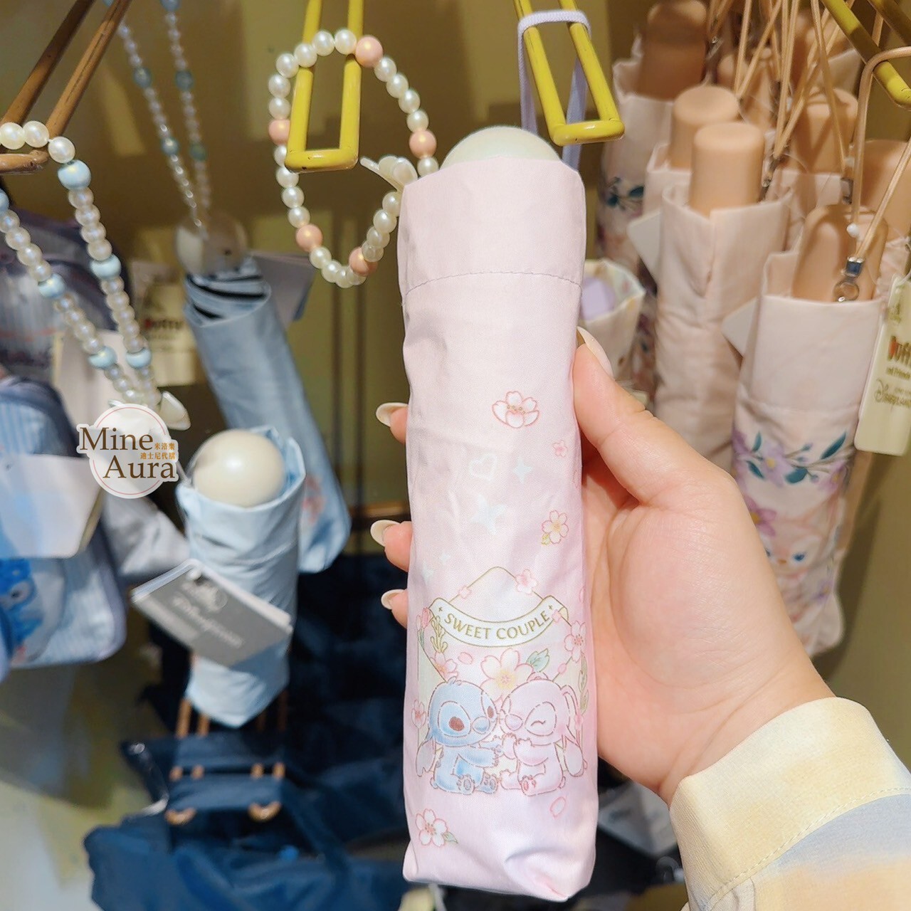 史迪奇 Stitch 安琪拉 Angel SWEET COUOLE 圖案 折疊傘 雨傘 星際寶貝 Lilo & Stitch -香港迪士尼樂園