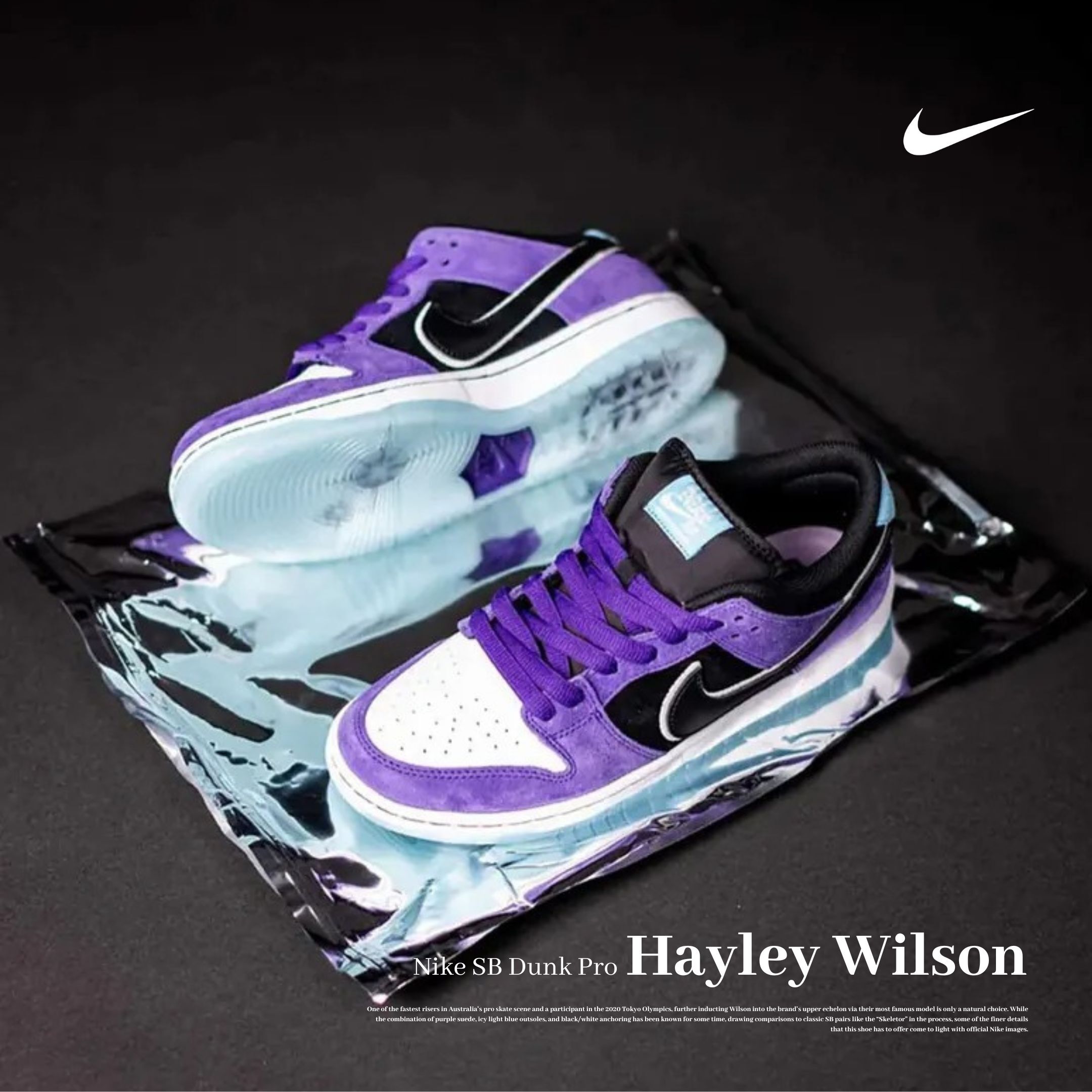 NICEDAY 代購 Hayley Wilson x Nike SB Dunk Pro 聯名 紫黑 黑紫 冰底 麂皮 HJ0513-500