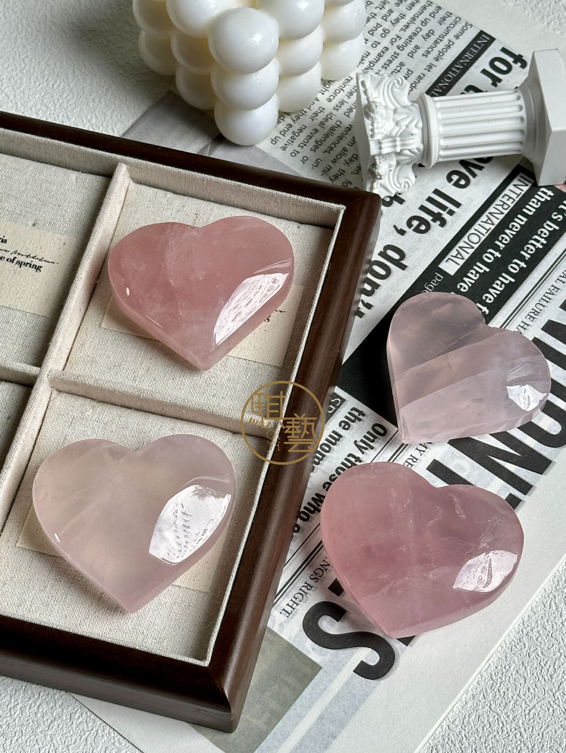透體粉水晶愛心｜柔美療癒愛情能量水晶 守護幸福收藏推薦