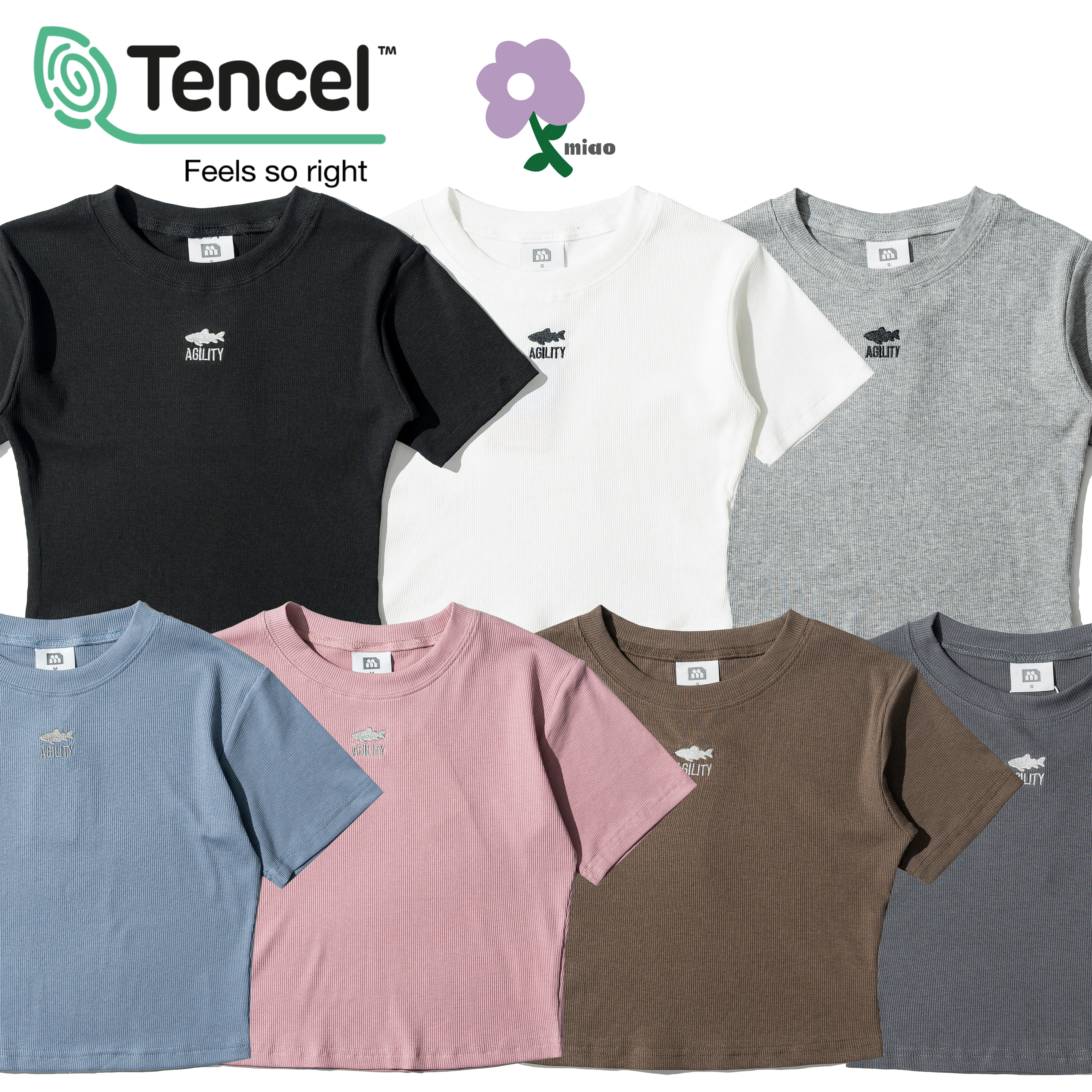 AGILITY MIAO TENCEL™ Lyocell Shadow Rib Top 女裝 天絲涼感 魚影 上衣 [M-T5S]