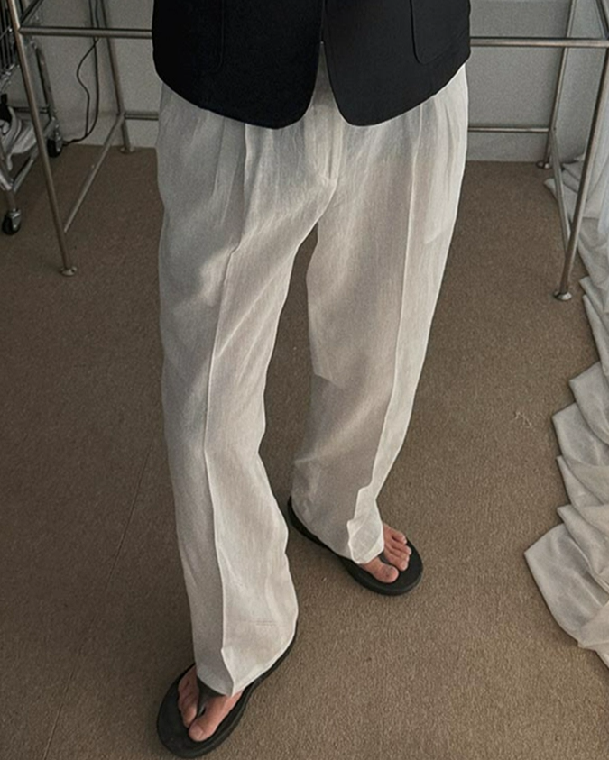 Mary Bio 亞麻休閒褲