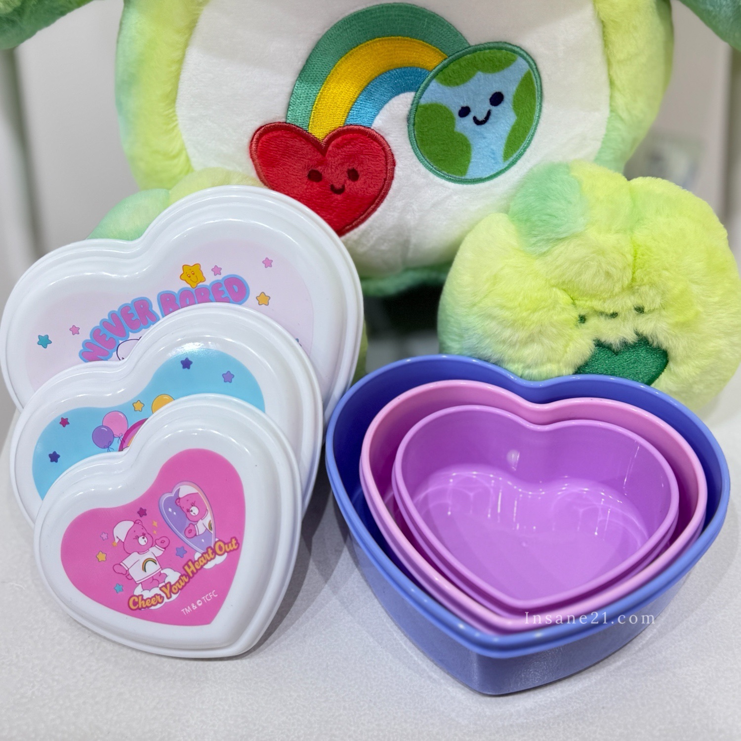 CARE BEARS 彩虹熊 愛心造型 三層 便當盒 環保碗 餐具 代購