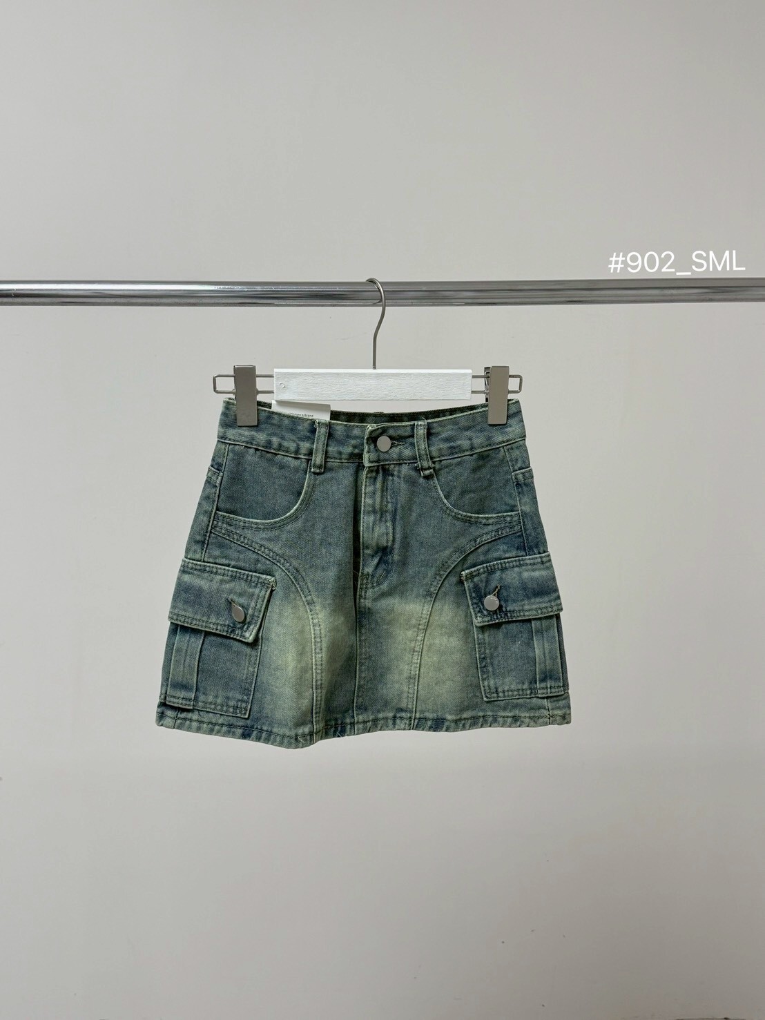 造型車線牛仔短裙 902