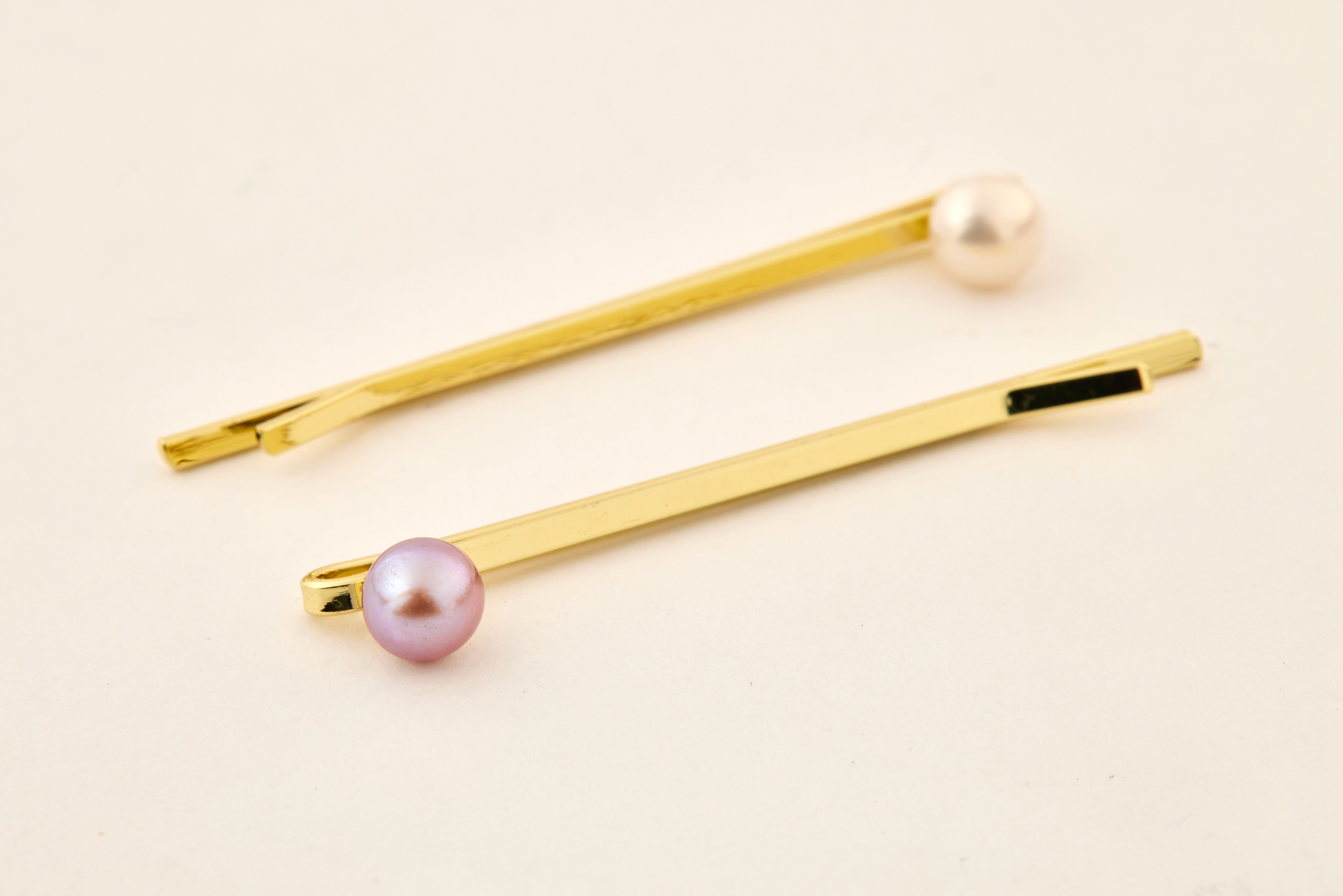 H033  | 銅鍍14K淡水珍珠髮夾