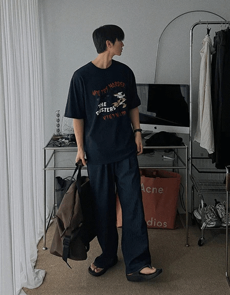 魯諾夏季褶皺紋理休閒褲