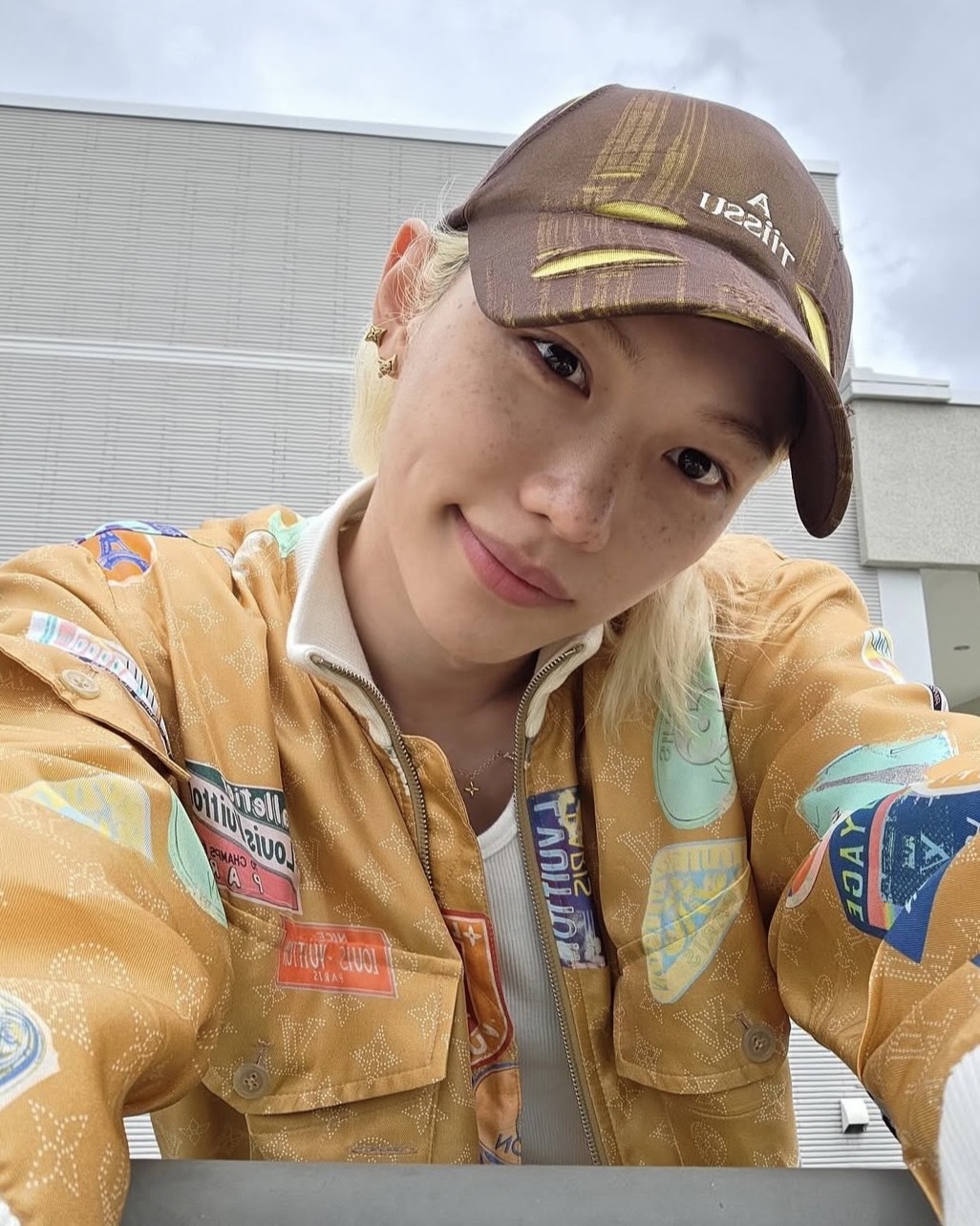 ATiiSSU 設計帽款 絲綢 刷破 雙層 老帽 黑 黃 紅