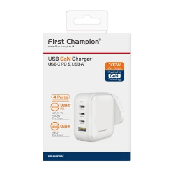 First Champion - USB-C PD GaN 100W-充電器