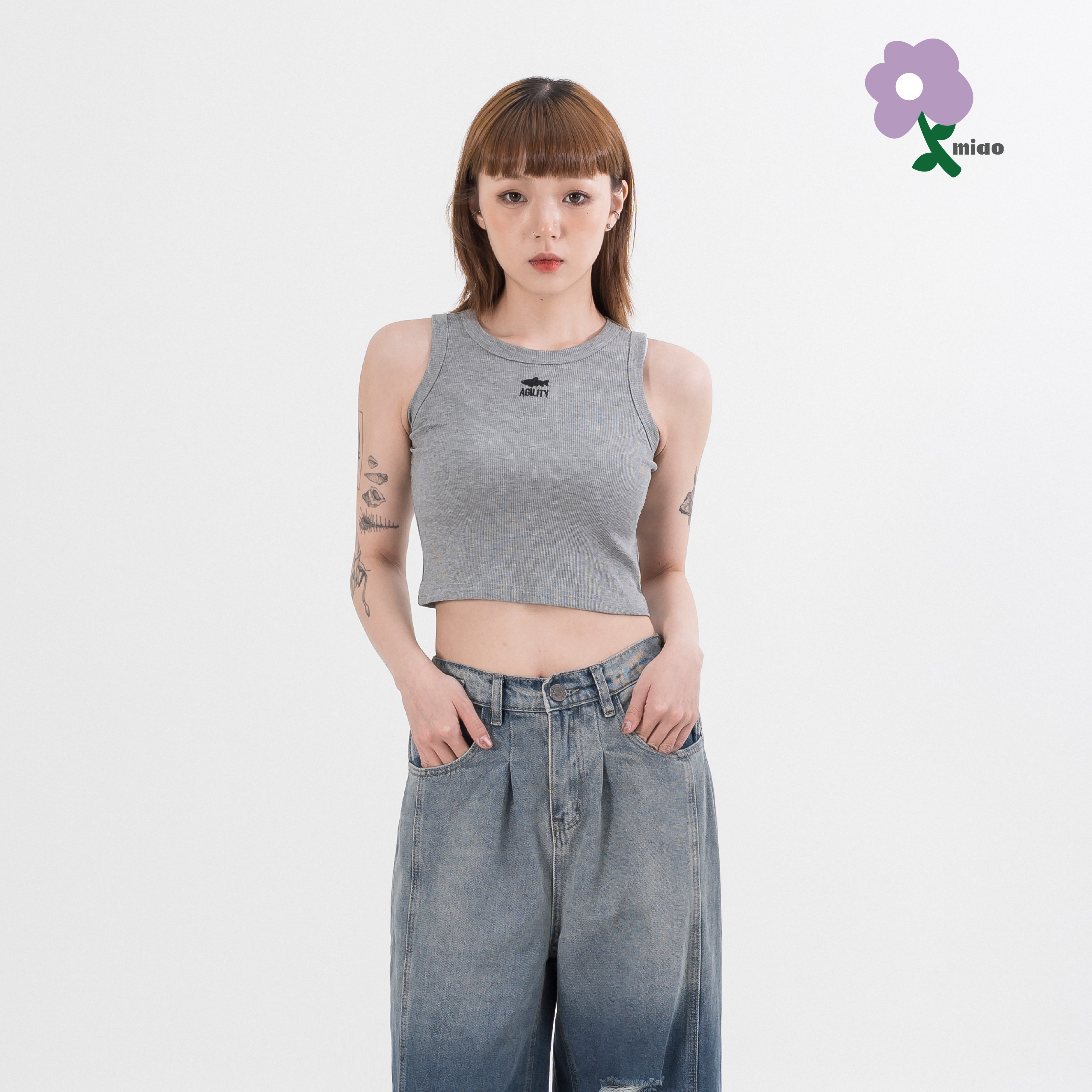 AGILITY MIAO TENCEL™ Lyocell Shadow Rib Tank 女裝 天絲涼感 魚影 背心 [M-V5S]