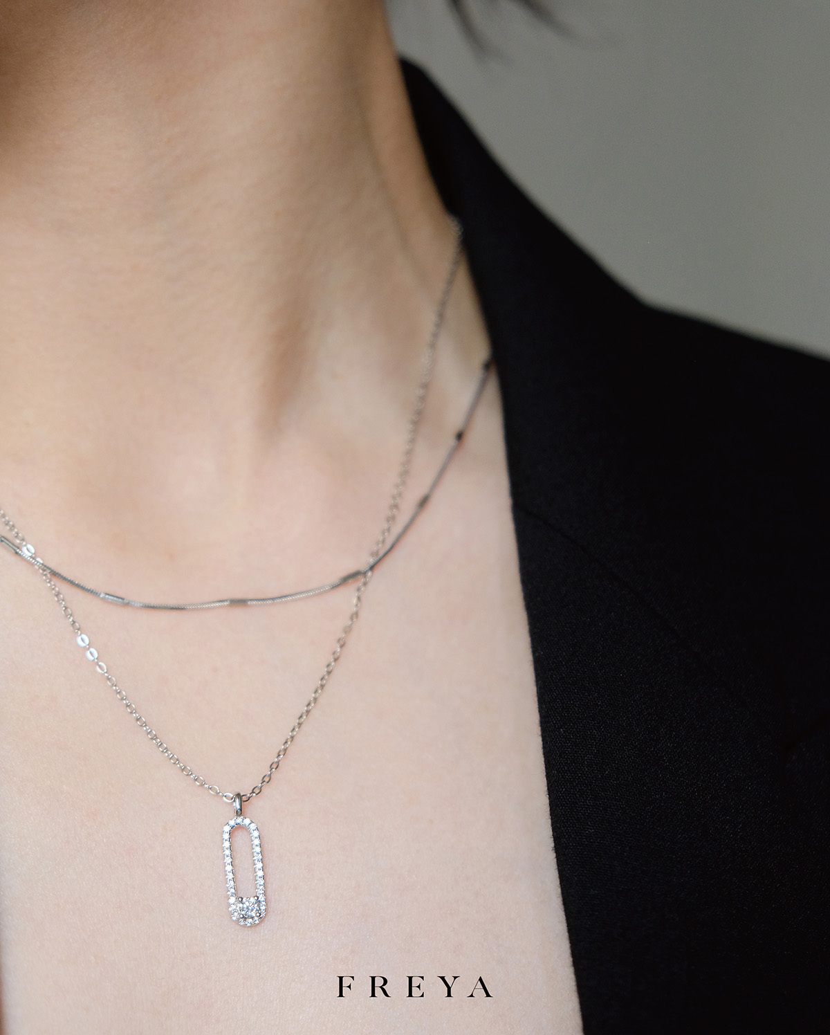FREYA 滿鑽迴紋針項鍊